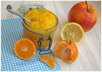 Recette de compote de pomme, mandarine et citron