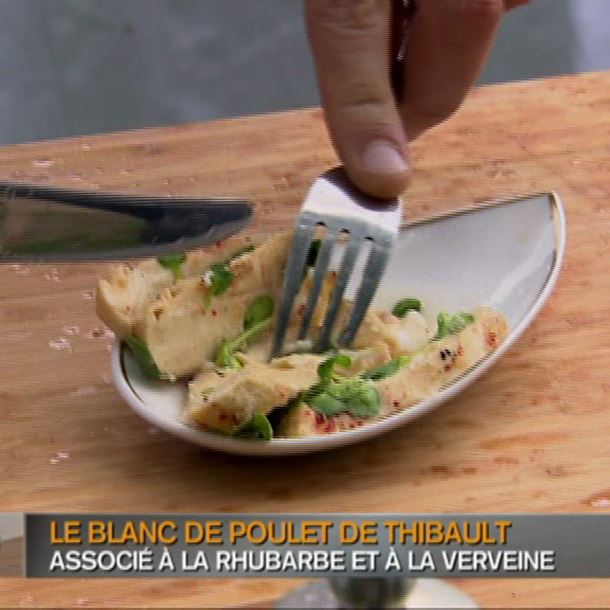 Recette bouchée de poulet à la rhubarbe et à la verveine