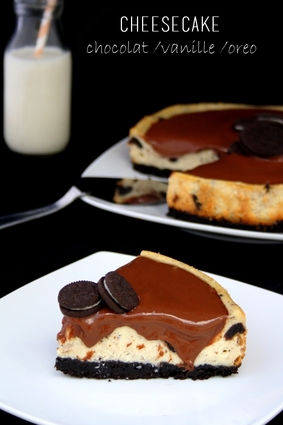 Recette de cheesecake chocolat / vanille / oreo