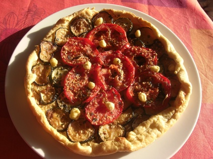 Recette de tarte aux tomates et courgettes