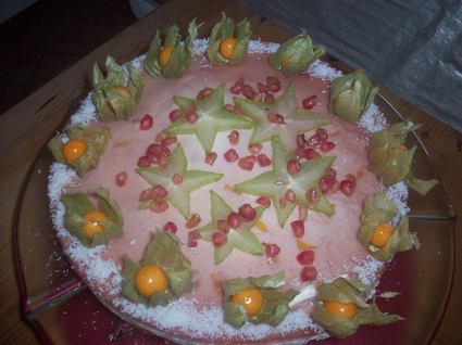 Recette de gâteau à la noix de coco et aux fruits exotiques