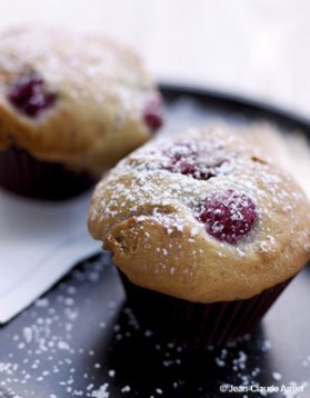 Muffins de framboises, eau de rose pour 12 personnes