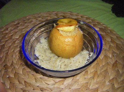 Recette de pommes rôties au riz au lait