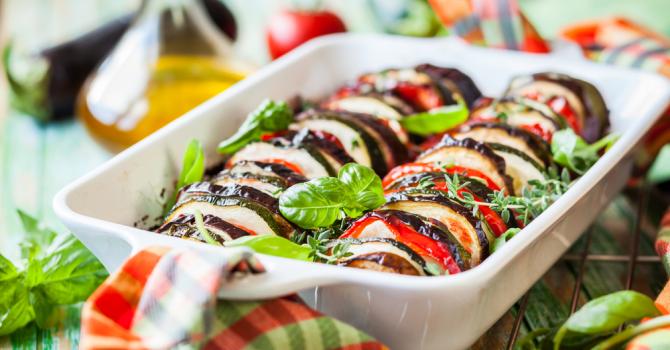 Recette de tian aux herbes facile à moins de 150 calories