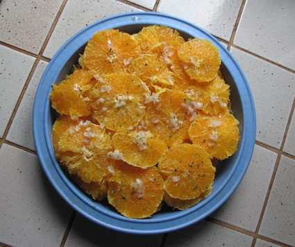 Recette de salade d'oranges aux échalotes