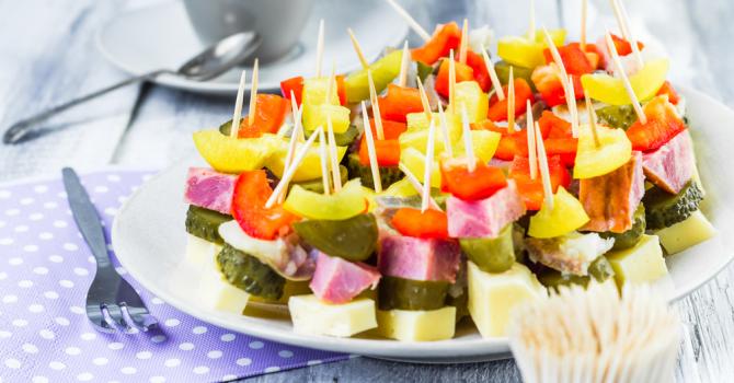 Recette de brochette apéritive multicolore