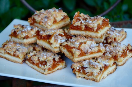 Recette carrés aux abricots (tarte dessert)