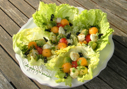 Recette de salade de billes multicolores au sésame
