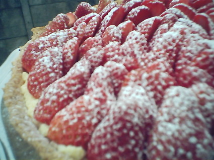 Tarte aux fraises et sucre glace