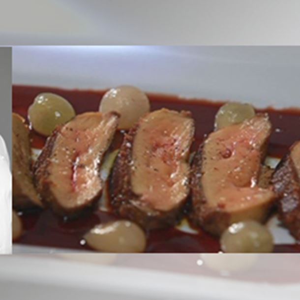 Recette foie gras au pain d'épice et sauce aux raisins