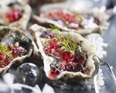 Recette huîtres fraîches à la vinaigrette de framboises
