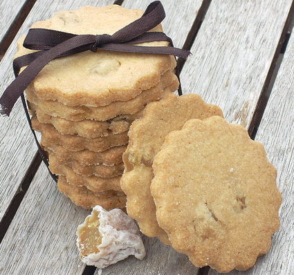 Recette de biscuits sablés au gingembre confit