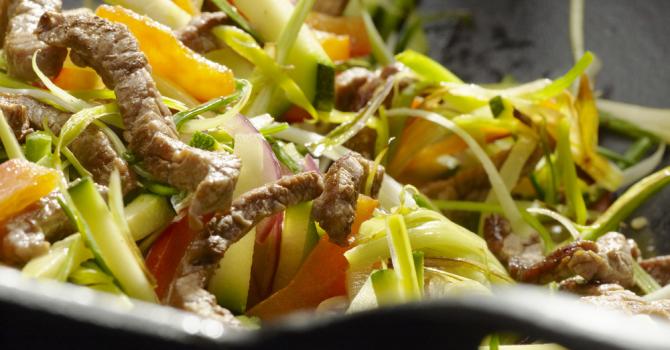 Recette de wok de boeuf aux légumes à l'asiatique