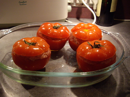 Recette de tomates farcies au poulet et au boeuf