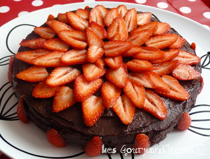 Recette de gâteau tentation chocolat fraises