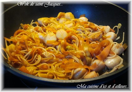 Recette de wok de saint-jacques