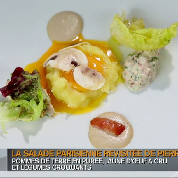 Recette pommes de terre en purée, jaune d'œuf à cru et légumes ...