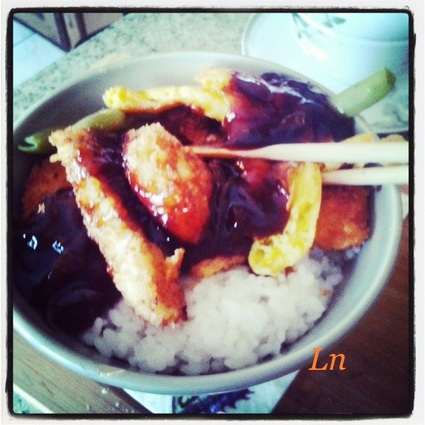 Recette de katsudon (plat japonais, porc pané riz à sushi bouillon ...