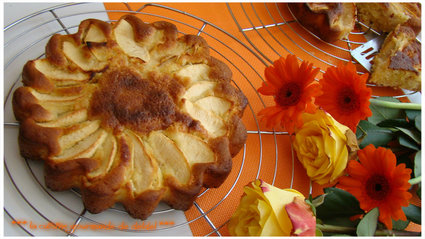 Recette de gâteau moelleux aux pommes à la frangipane