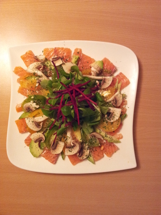 Recette de salade de sashimi de saumon