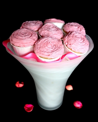 Recette de cupcakes façon bouquet de roses