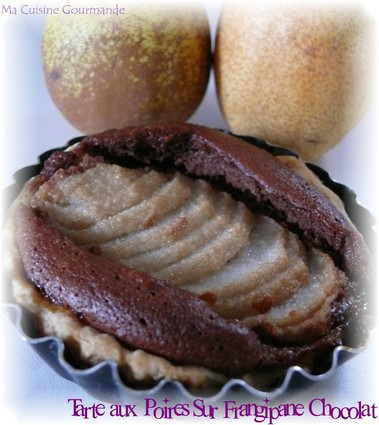 Recette de tarte aux poires sur frangipane au chocolat