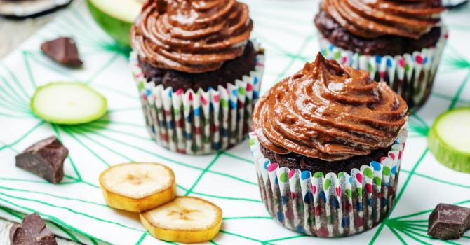 Recette de muffins vegan chocolat, bananes et courgette