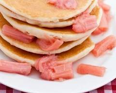 Recette pancakes à la rhubarbe