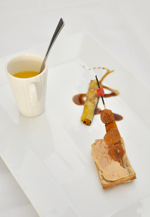 Recette de tartine de foie gras, potimarron et girolles