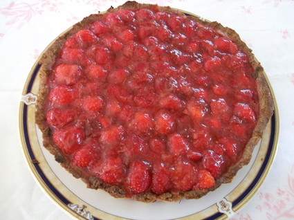 Recette de tarte fraises amande crème vanillée