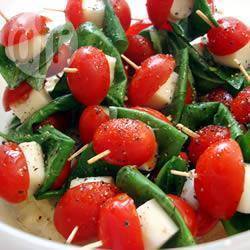 Recette brochettes apéritives aux tomates, tofu et épinards – toutes ...