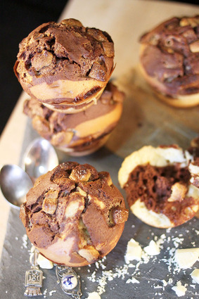 Recette de muffins marbrés aux chunks de chocolat blanc
