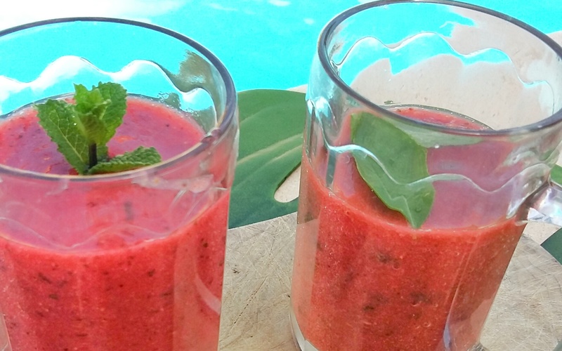 Recette smoothie melon fraise, version menthe ou basilic pas ...