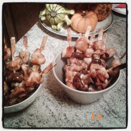 Recette yakitoris de poulet aux champignons de paris bruns