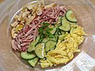 Salade de poulet au concombre  notre recette avec photos ...