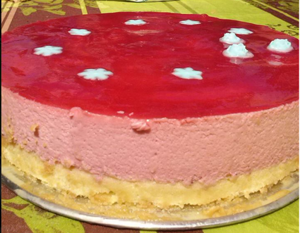 Recette gâteau à la mousse de fraise et son biscuit (gâteau)