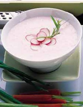 Crème de radis rose à la mascarpone pour 4 personnes