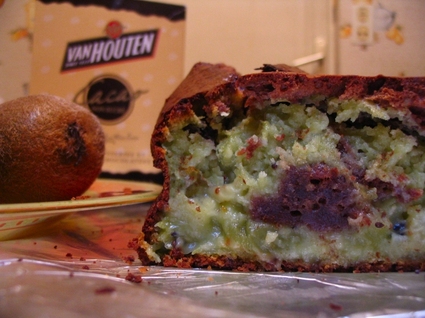 Recette de cake marbré choco-kiwi