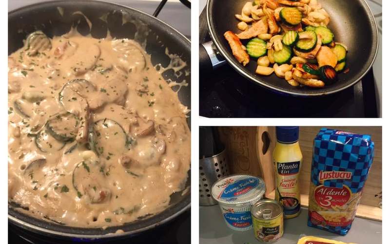 Recette poulet champignons courgette sauce fromage économique ...