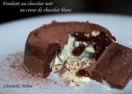 Recette de fondant au chocolat noir au cœur de chocolat blanc