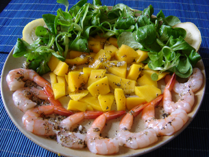 Recette de salade de mangue et crevettes