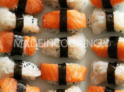 Recette de sushi au saumon et crevette