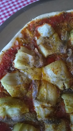 Recette de pizza artichaut-anchois