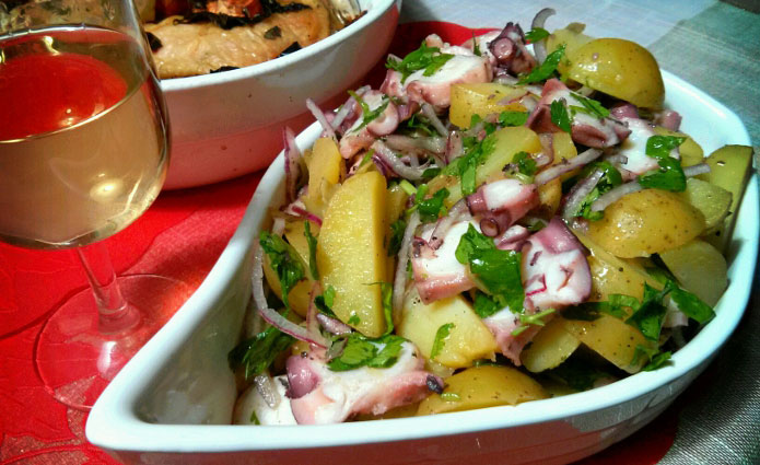 Salade de poulpe, pommes de terre