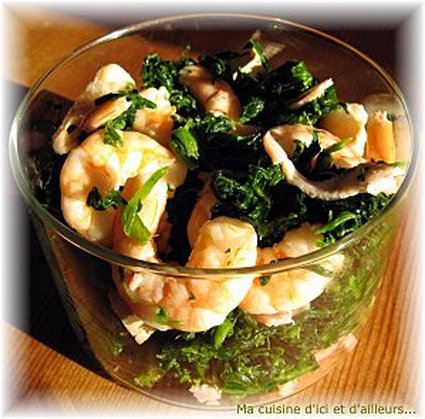 Recette de salade d'épinards aux crevettes