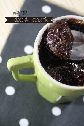 Recette de mug cake chocolat  cranberries