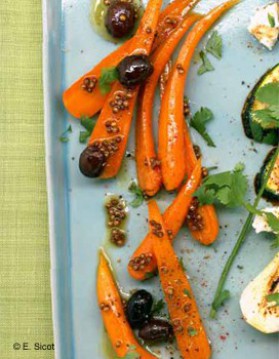 Salade de carottes cuites aux olives pour 4 personnes