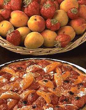 Tarte aux fraises et aux abricots pour 4 personnes
