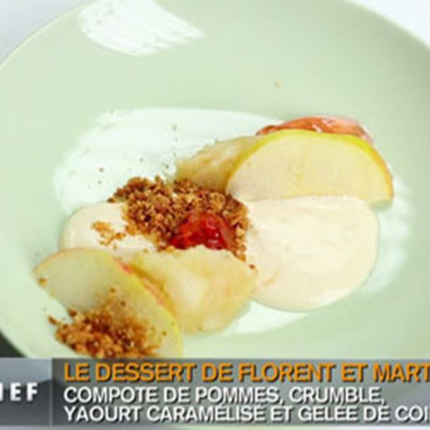 Recette pomme, yaourt, caramel, coing