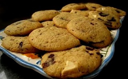 Recette de cookies chocolat blanc/chocolat noir